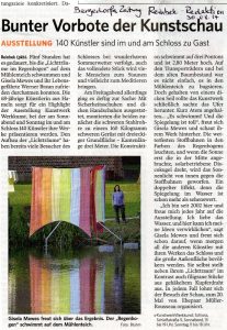Skulptur: Lichtträume im Regenbogen 2011 - Presse: 30.08.2014 Bergedorfer Zeitung